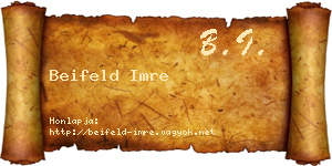 Beifeld Imre névjegykártya
